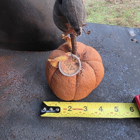 VTG Rustic Primitive Black Crow Pumpkin Halloween Farmhouse Fall Decor‎ Tag Star - Picture 9 of 10